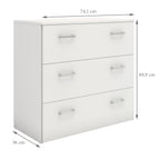 Jupiter Chest of 3 Drawers in White