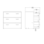 Jupiter Chest of 3 Drawers in White