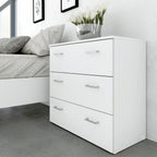 Jupiter Chest of 3 Drawers in White
