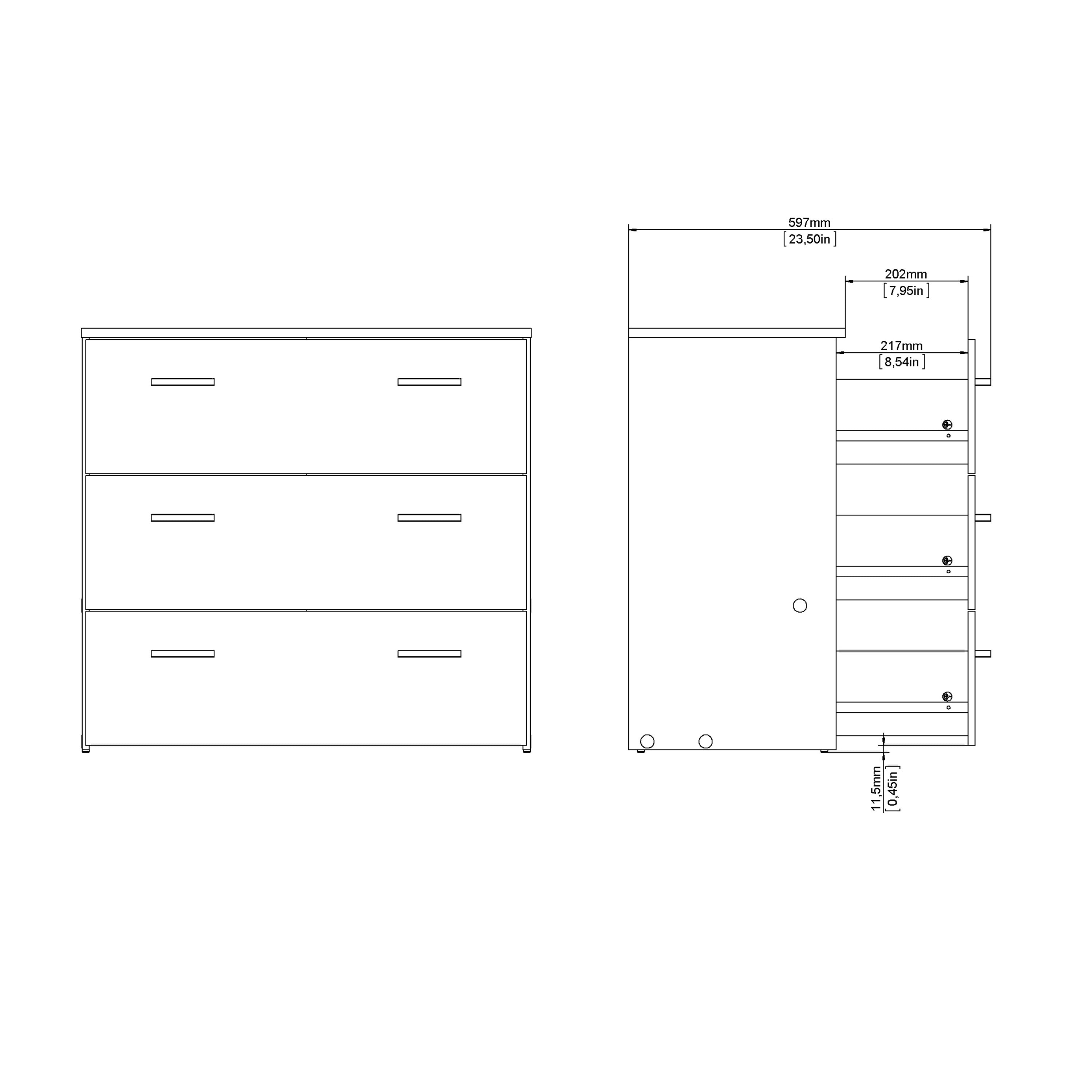Jupiter Chest of 3 Drawers in Oak