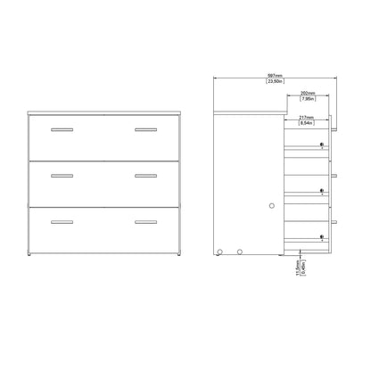 Jupiter Chest of 3 Drawers in Oak