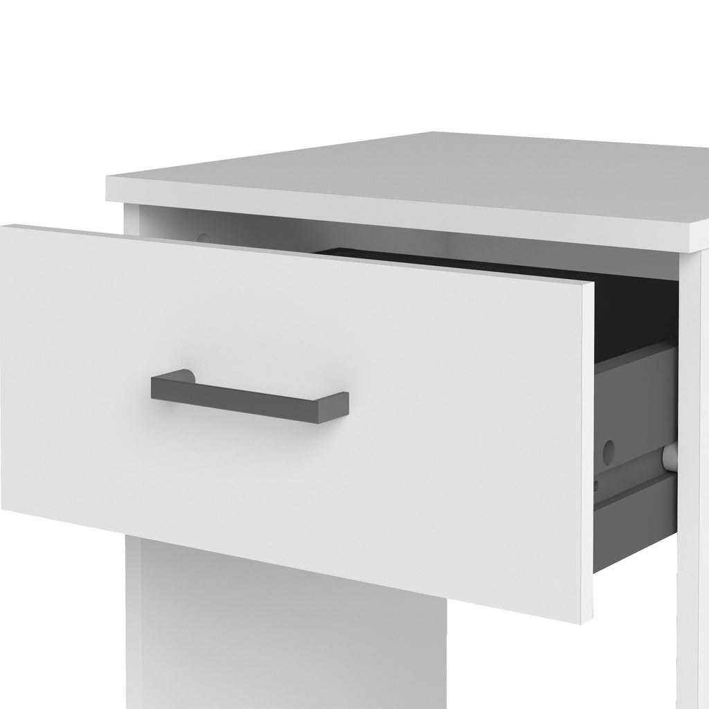 Jupiter Bedside 1 Drawer in White