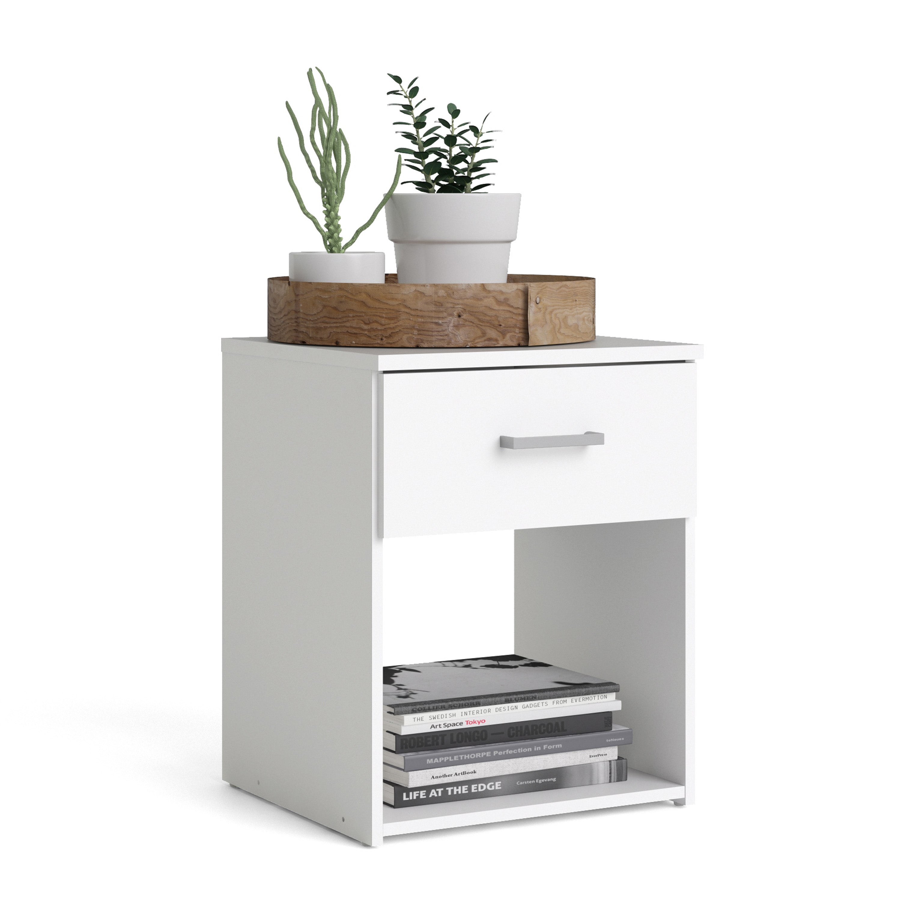 Jupiter Bedside 1 Drawer in White