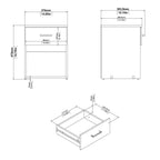 Jupiter Bedside 1 Drawer in Oak