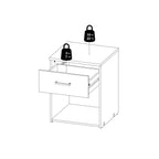 Jupiter Bedside 1 Drawer in Oak