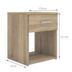 Jupiter Bedside 1 Drawer in Oak
