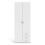 Jupiter Wardrobe 2 Doors 3 Drawers in White 2000