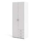 Jupiter Wardrobe 2 Doors 3 Drawers in White 2000
