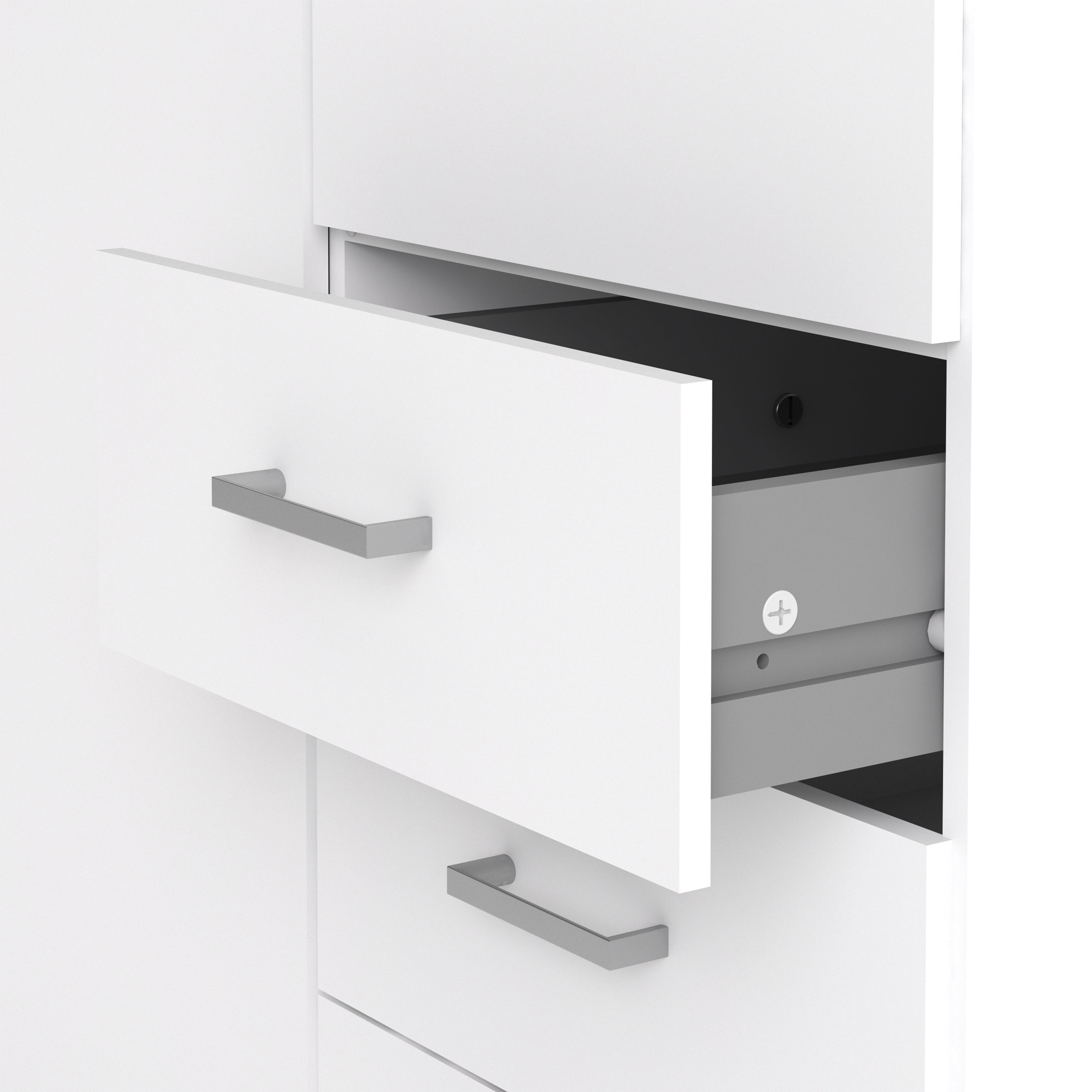 Jupiter Wardrobe 2 Doors 3 Drawers in White 2000