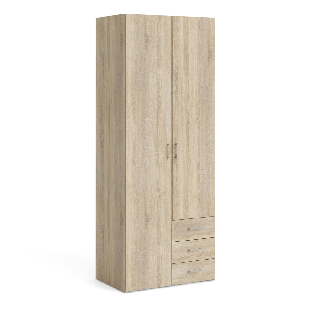 Jupiter Wardrobe 2 Doors 3 Drawers in Oak 2000