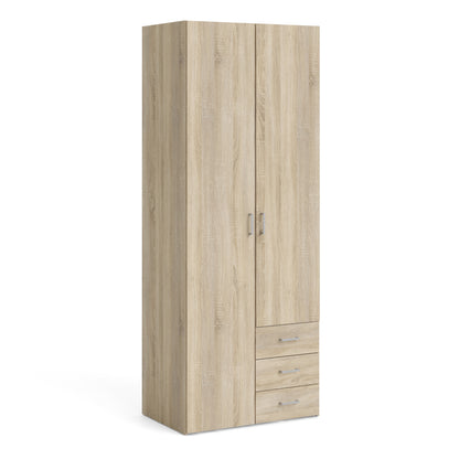 Jupiter Wardrobe 2 Doors 3 Drawers in Oak 2000