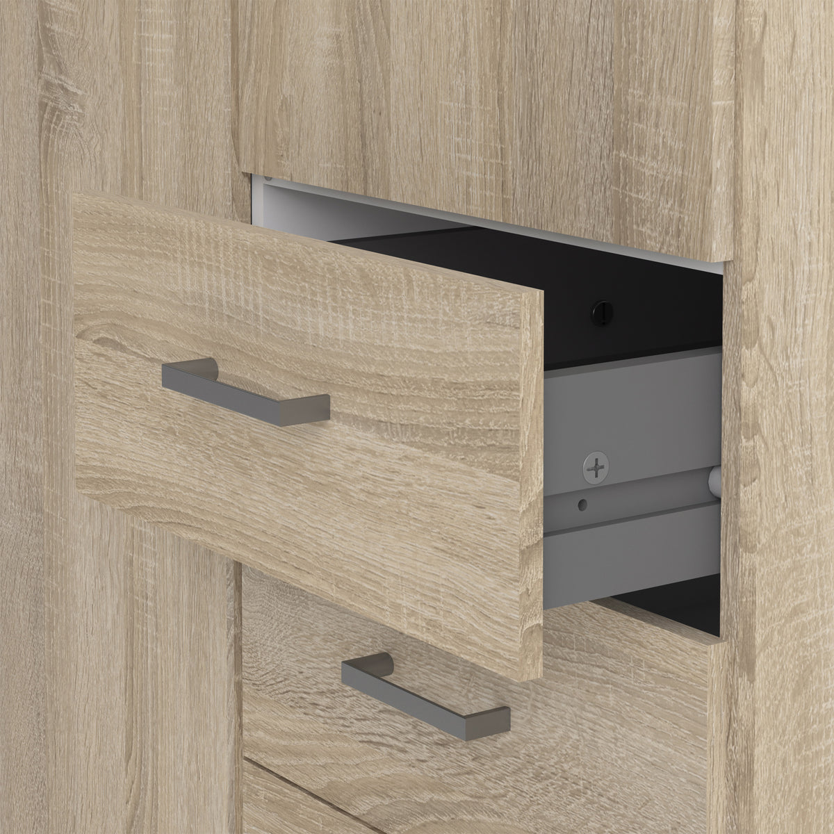 Jupiter Wardrobe 2 Doors 3 Drawers in Oak 2000
