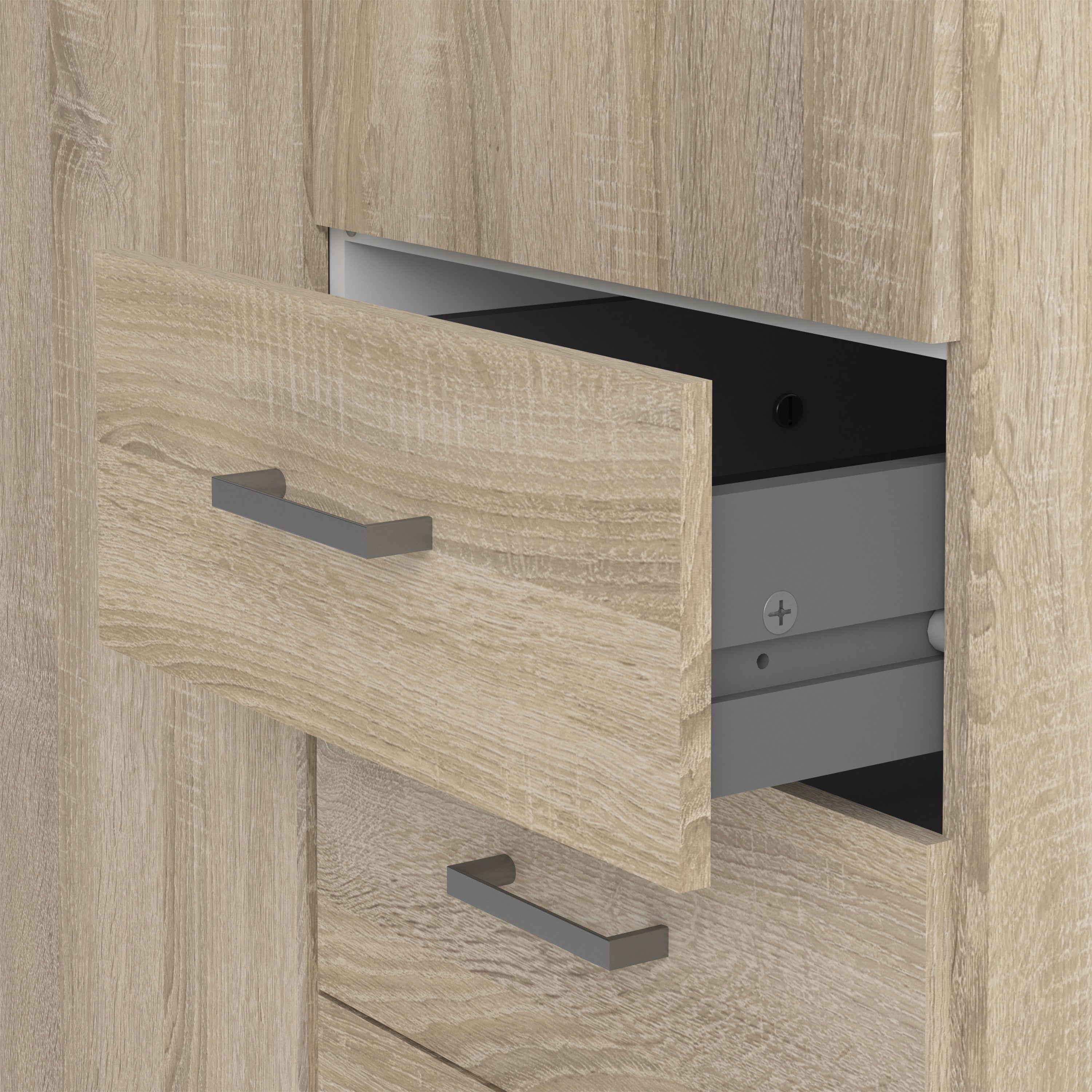 Jupiter Wardrobe 2 Doors 3 Drawers in Oak 2000