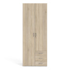 Jupiter Wardrobe 2 Doors 3 Drawers in Oak 2000