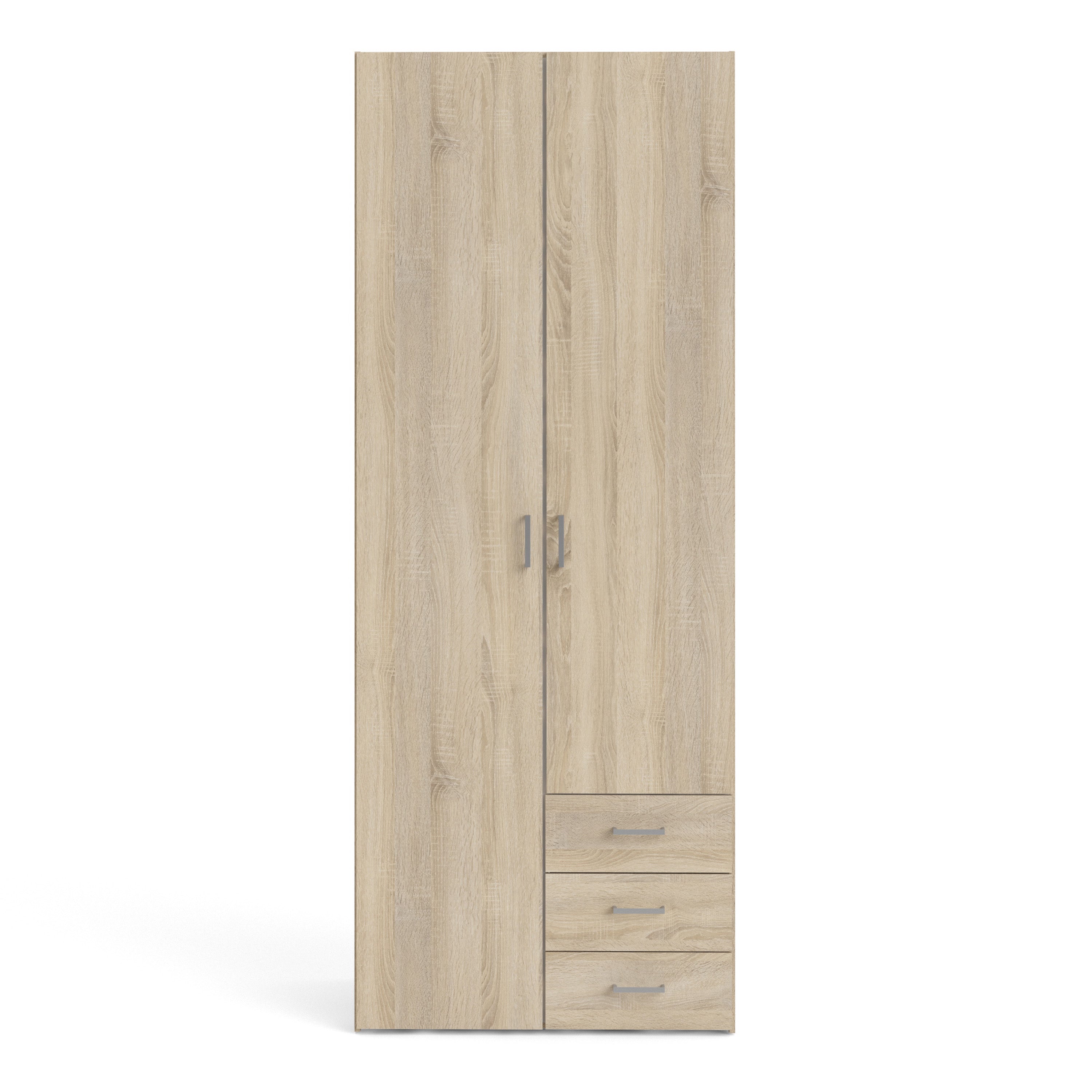 Jupiter Wardrobe 2 Doors 3 Drawers in Oak 2000