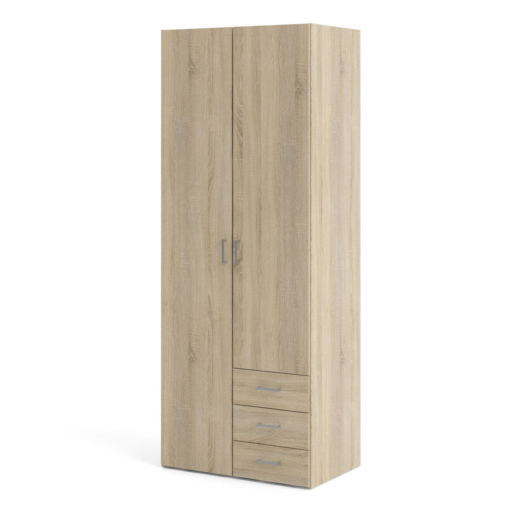Jupiter Wardrobe 2 Doors 3 Drawers in Oak 2000