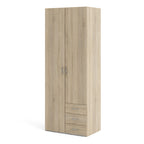 Jupiter Wardrobe 2 Doors 3 Drawers in Oak 2000