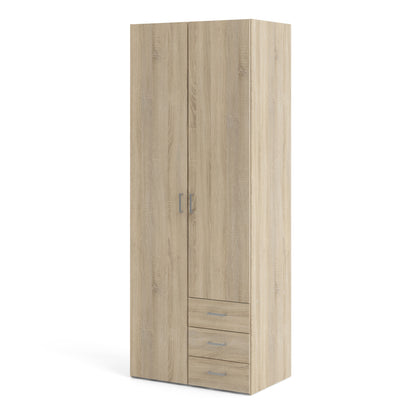 Jupiter Wardrobe 2 Doors 3 Drawers in Oak 2000