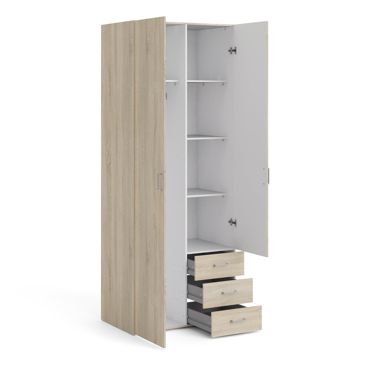 Jupiter Wardrobe 2 Doors 3 Drawers in Oak 2000