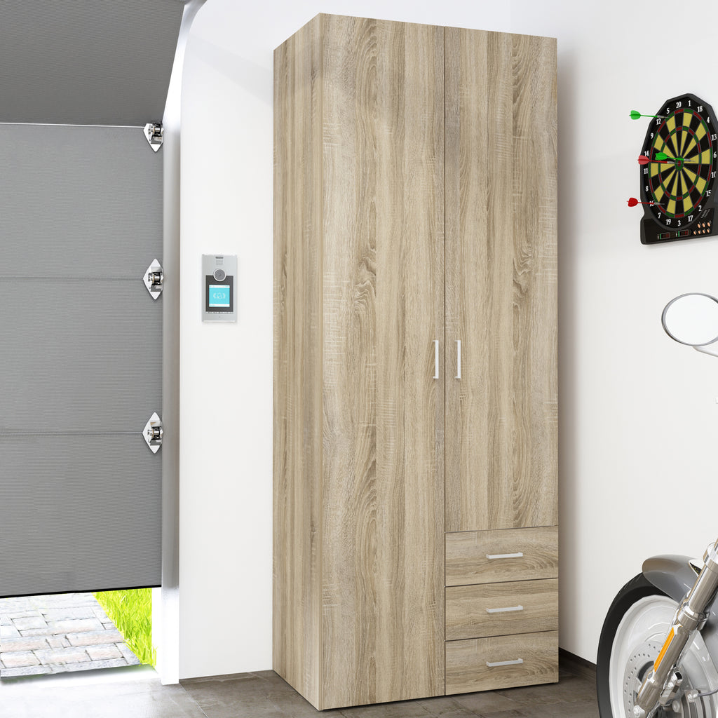 Jupiter Wardrobe 2 Doors 3 Drawers in Oak 2000