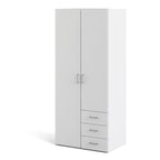 Jupiter Wardrobe 2 Doors 3 Drawers White 1750