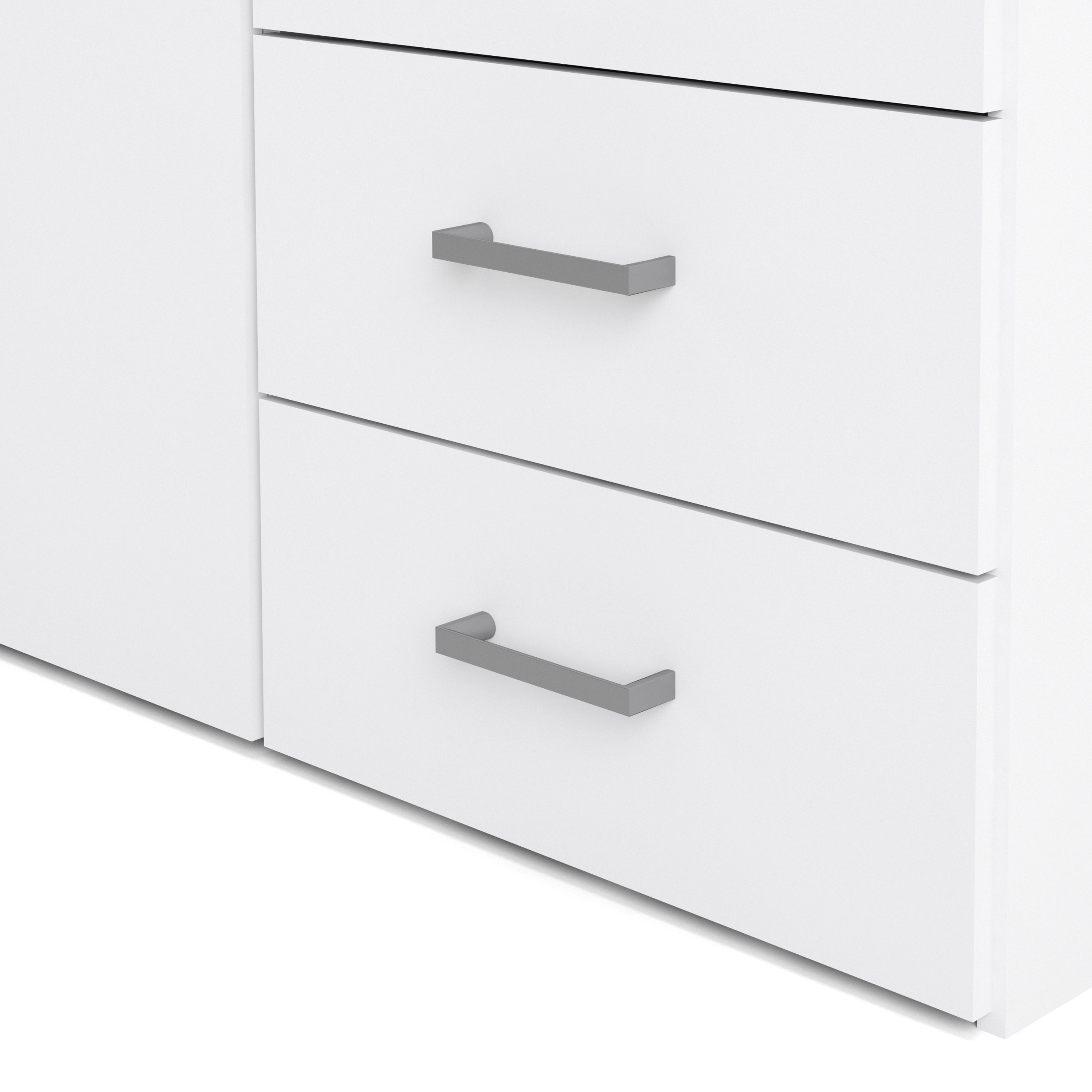 Jupiter Wardrobe 2 Doors 3 Drawers White 1750