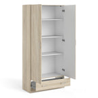 Jupiter Bedroom Set - Bedside 1 Drawer + Chest of 3 Drawers + Wardrobe with 2 Doors + 1 Drawer in Oak