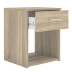 Jupiter Bedroom Set - Bedside 1 Drawer + Chest of 3 Drawers + Wardrobe with 2 Doors + 1 Drawer in Oak