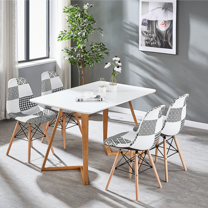 Elsie Dining Chair - Black/White Patchwork