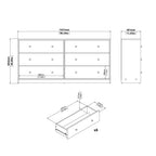 Martha Chest of 6 Drawers (3+3) in Jackson Hickory Oak