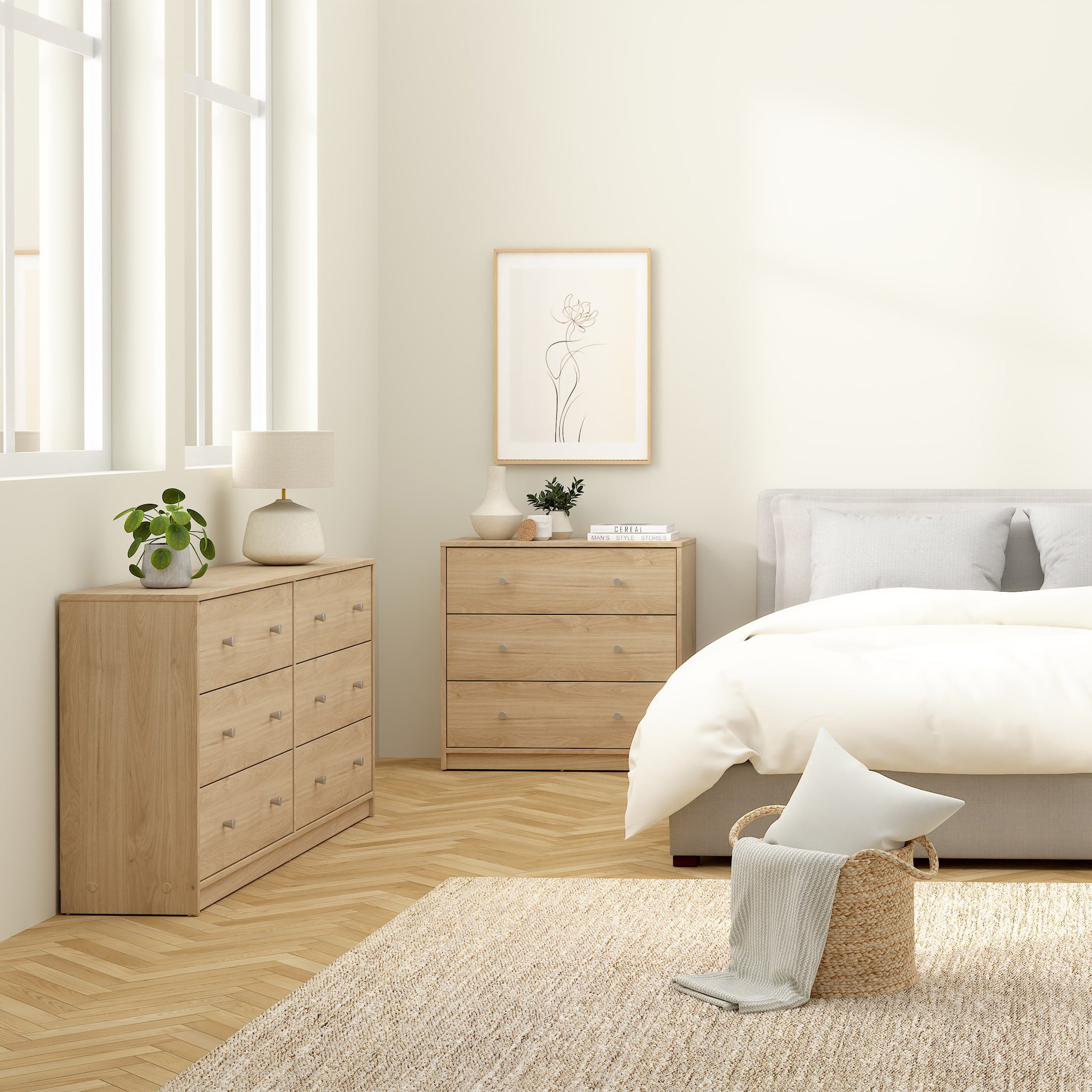 Martha Chest of 6 Drawers (3+3) in Jackson Hickory Oak