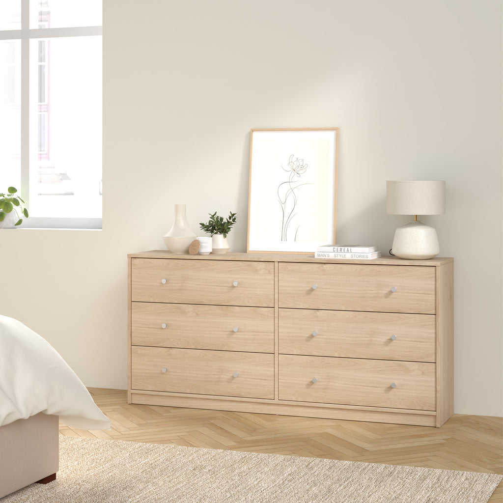 Martha Chest of 6 Drawers (3+3) in Jackson Hickory Oak
