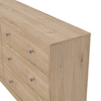 Martha Chest of 6 Drawers (3+3) in Jackson Hickory Oak