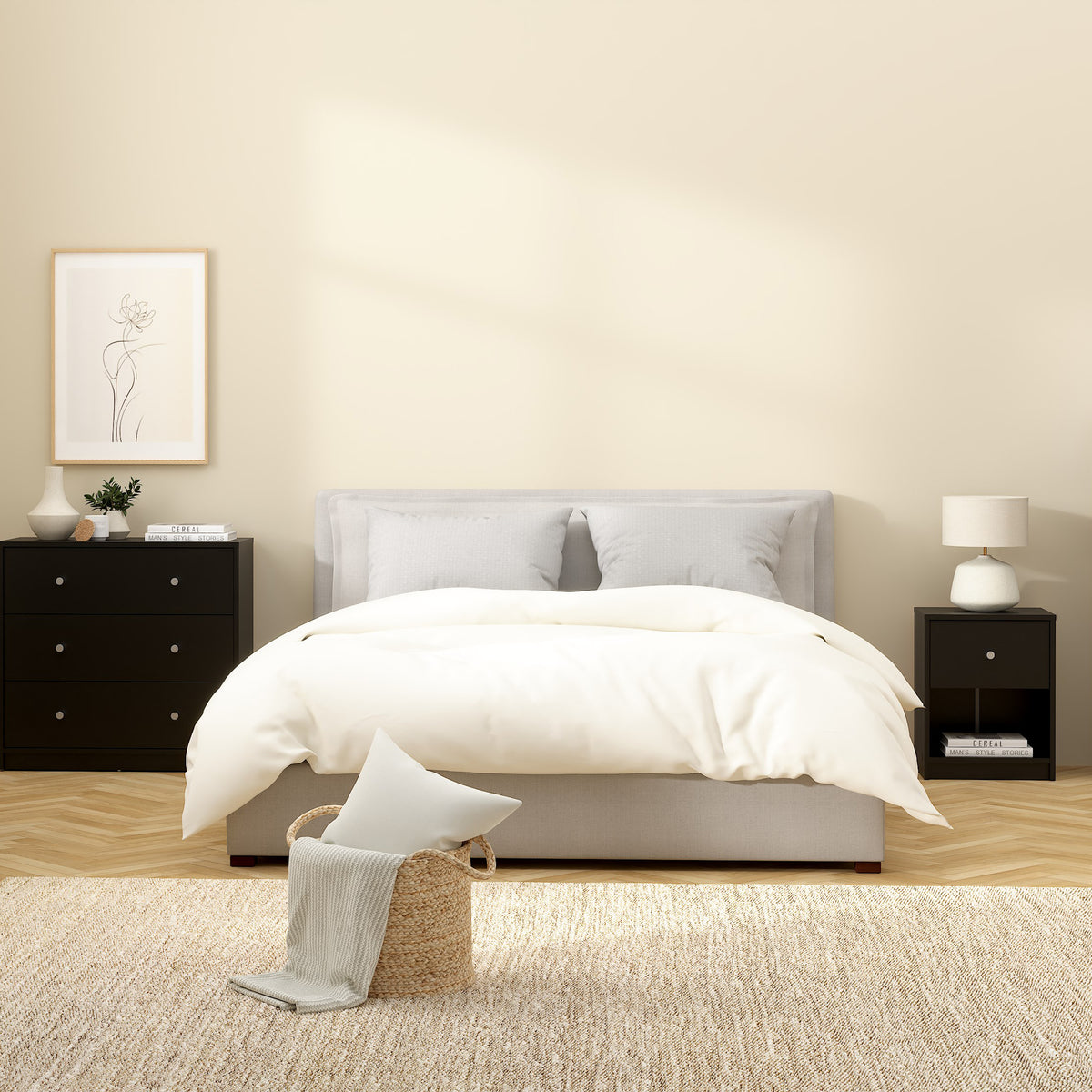 Martha Bedside 1 Drawer in Black