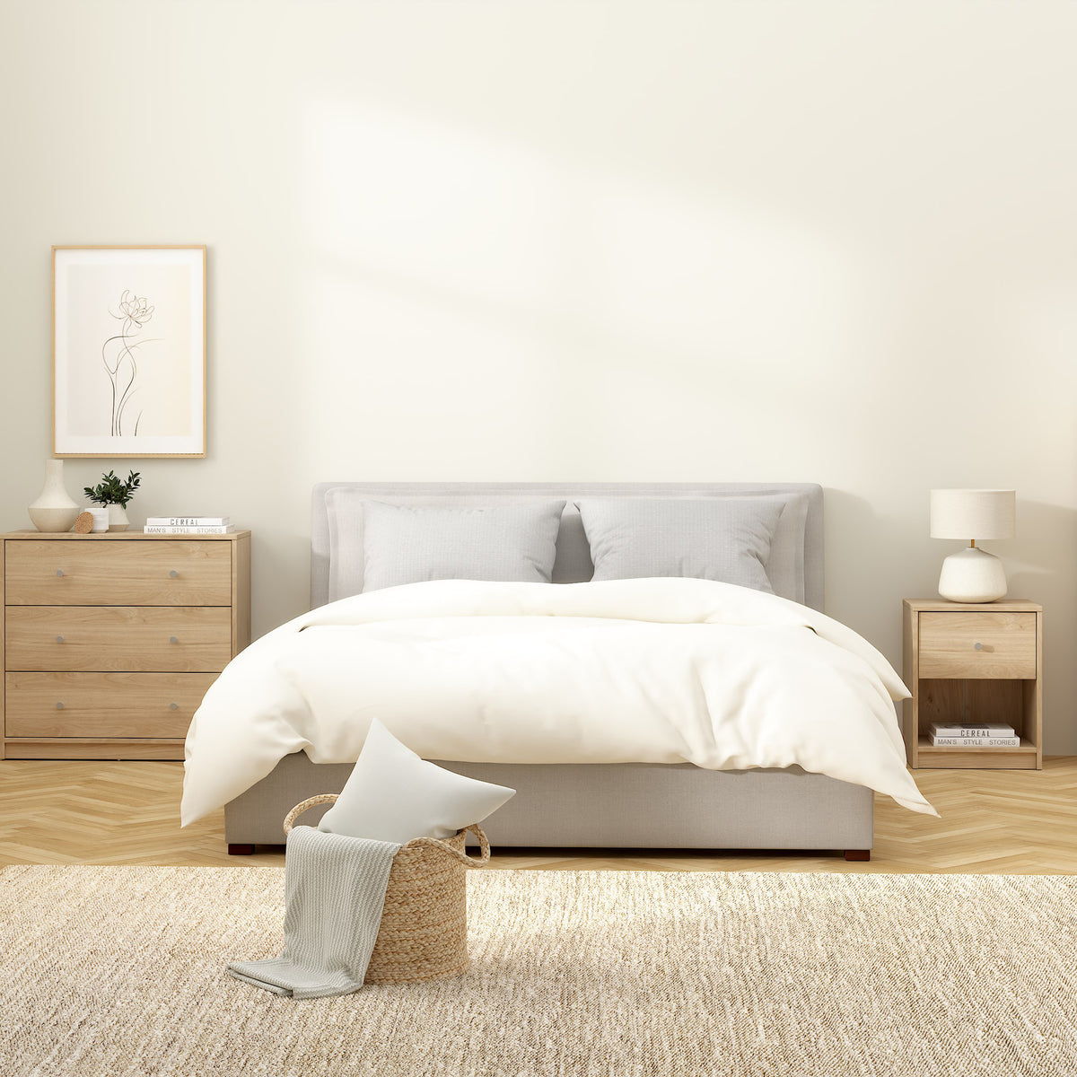 Martha Bedside 1 Drawer in Jackson Hickory Oak