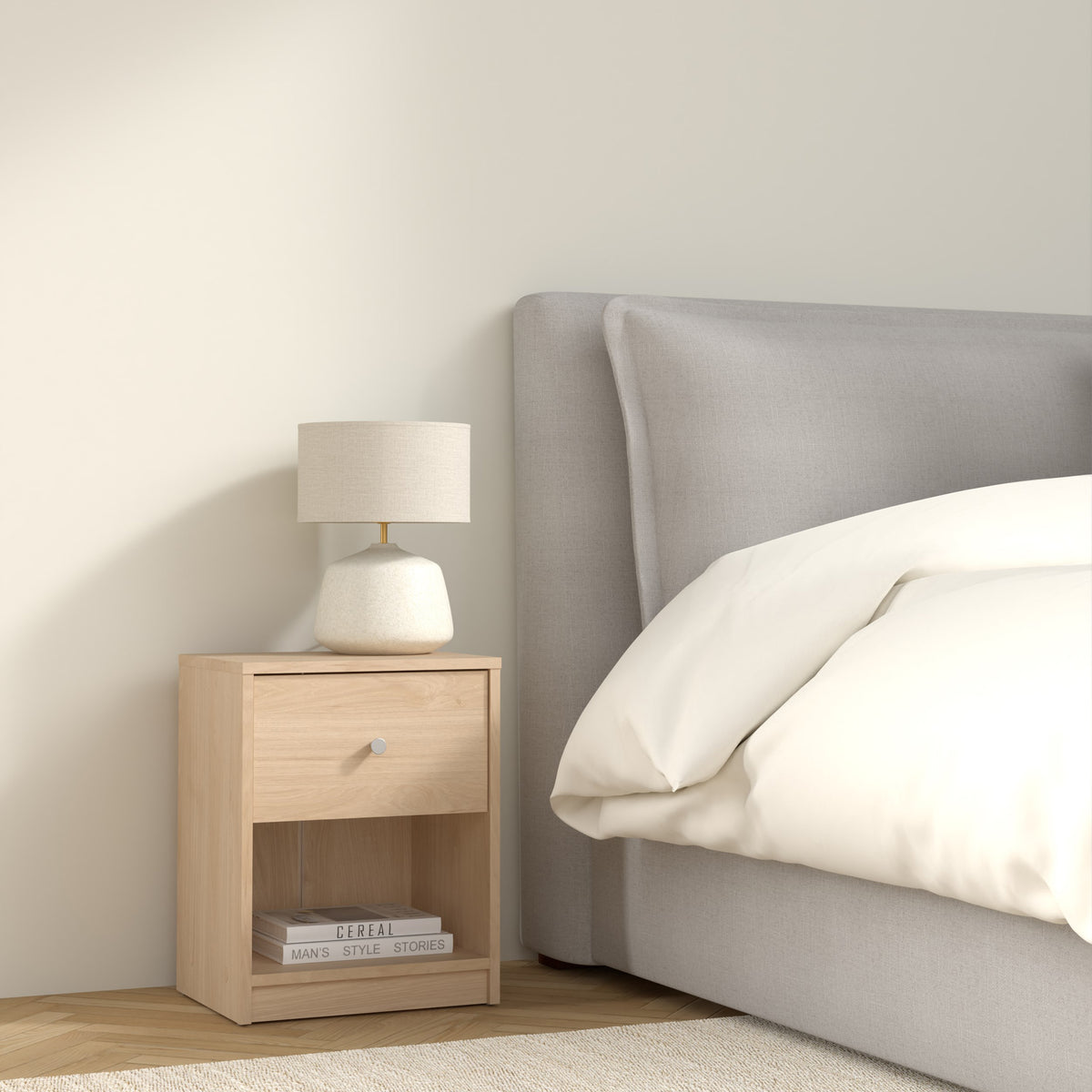 Martha Bedside 1 Drawer in Jackson Hickory Oak