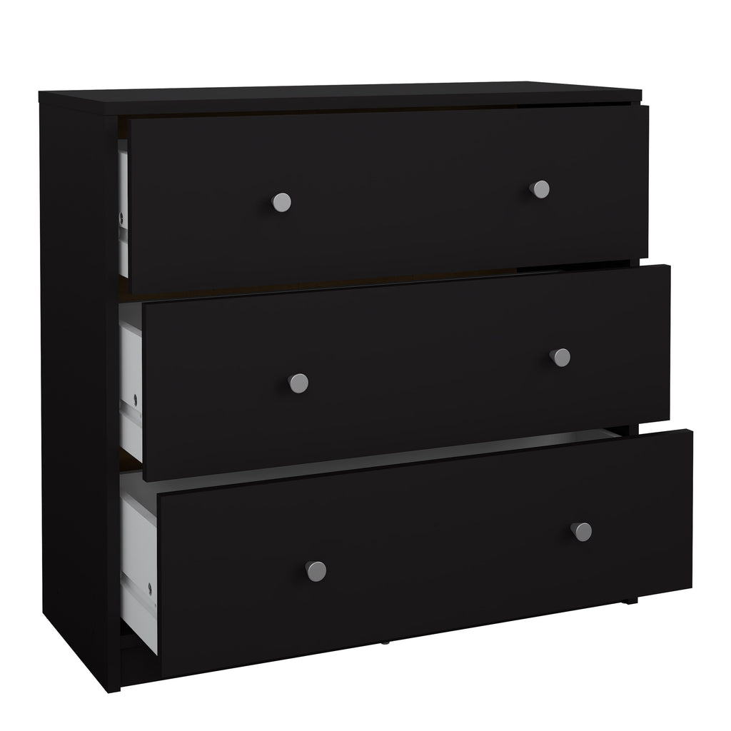 Martha Chest of 3 Drawers in Black
