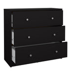 Martha Chest of 3 Drawers in Black