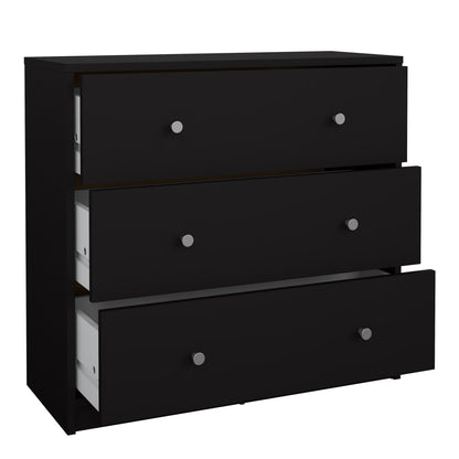Martha Chest of 3 Drawers in Black