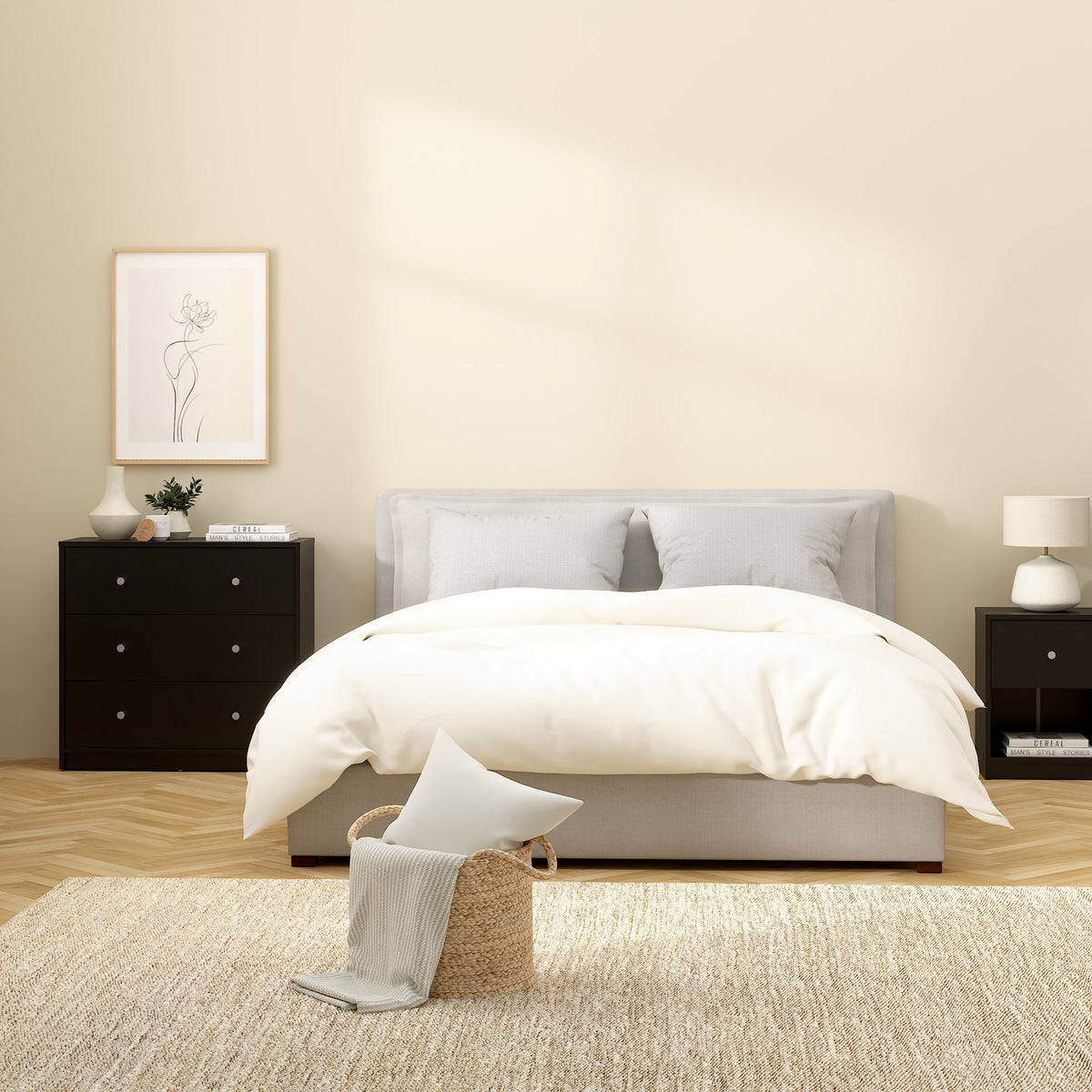 Martha Chest of 3 Drawers in Black