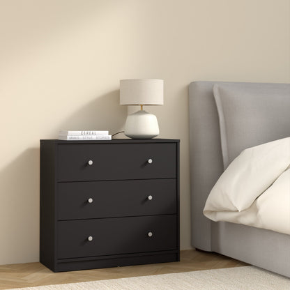 Martha Chest of 3 Drawers in Black