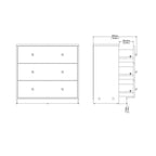 Martha Chest of 3 Drawers in Jackson Hickory Oak