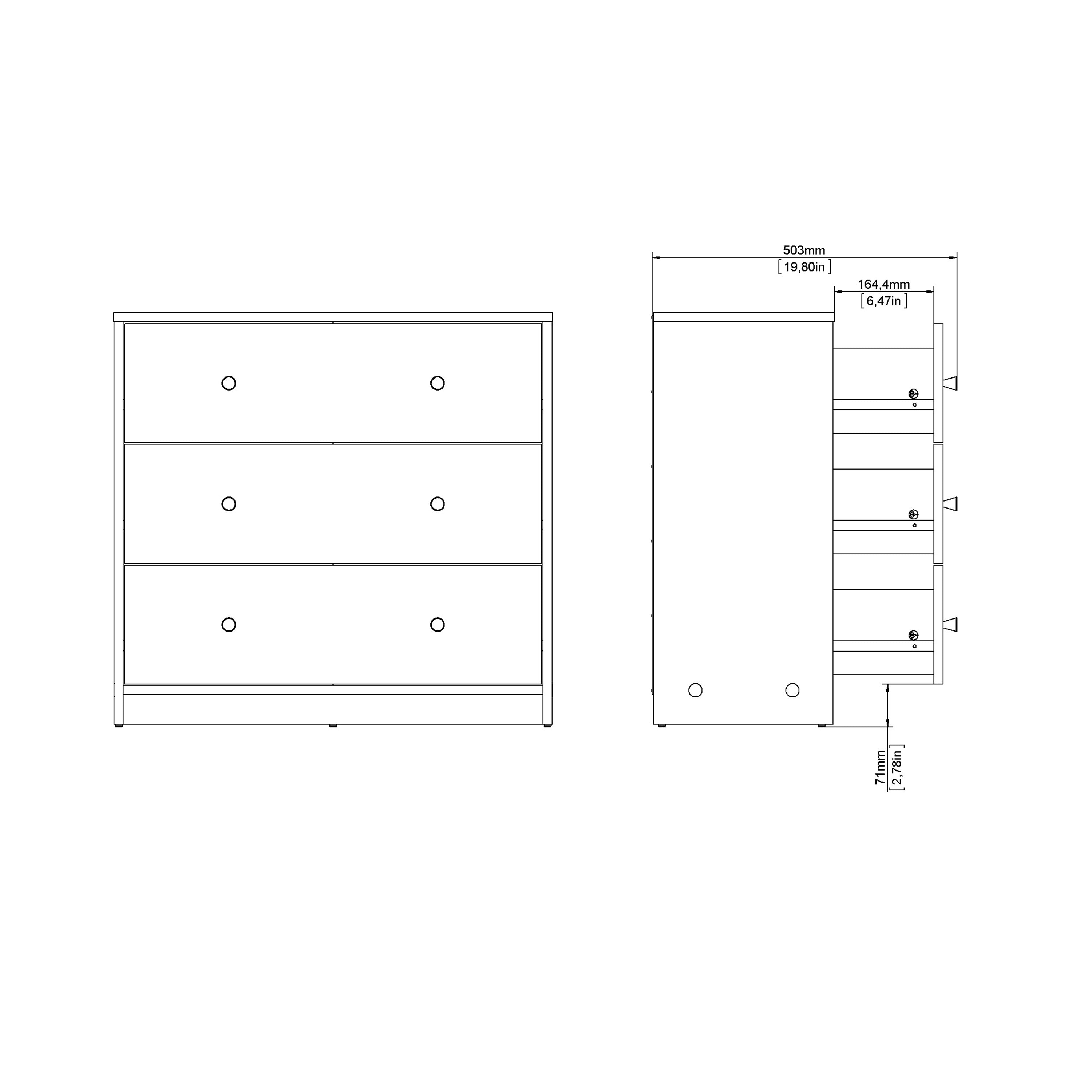Martha Chest of 3 Drawers in Jackson Hickory Oak