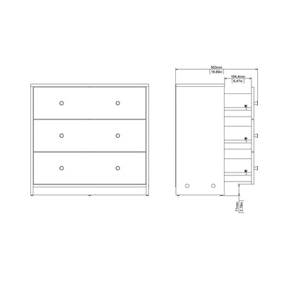 Martha Chest of 3 Drawers in Jackson Hickory Oak