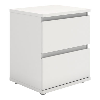 North Bedside 2 Drawer in White
