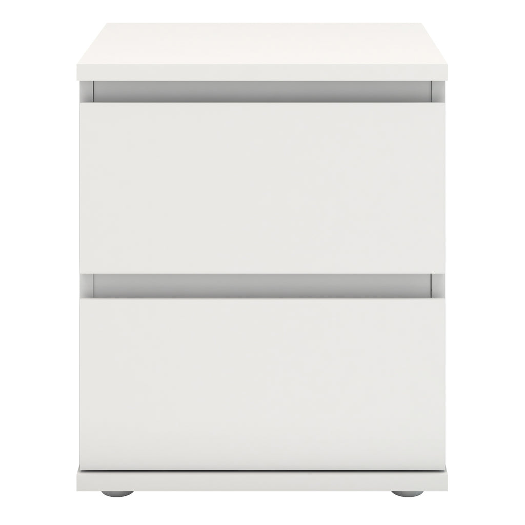 North Bedside 2 Drawer in White