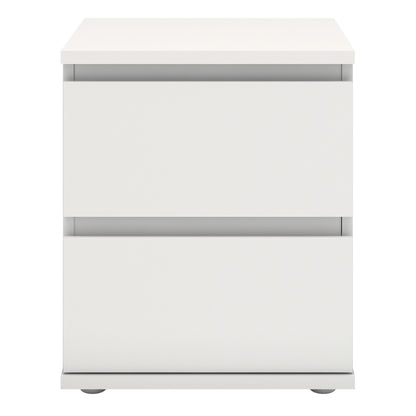 North Bedside 2 Drawer in White