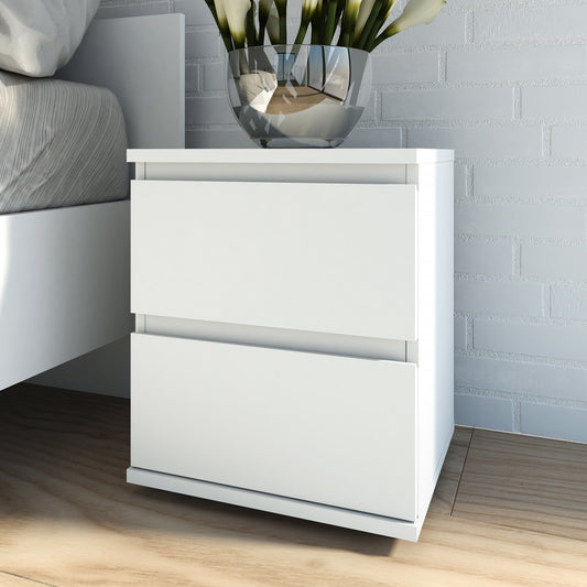 North Bedside 2 Drawer in White