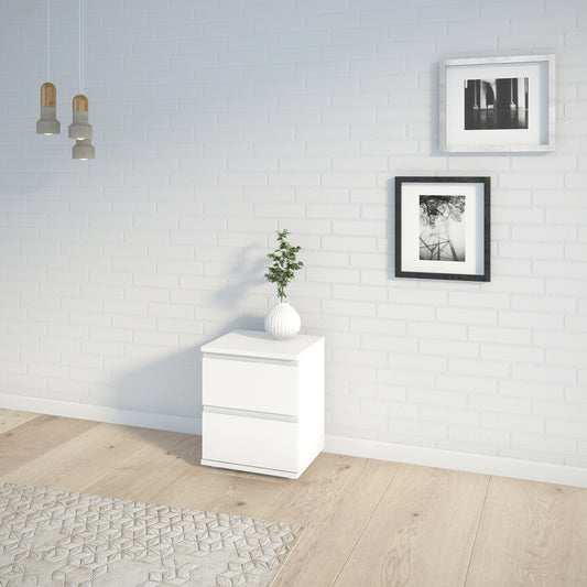 North Bedside 2 Drawer in White