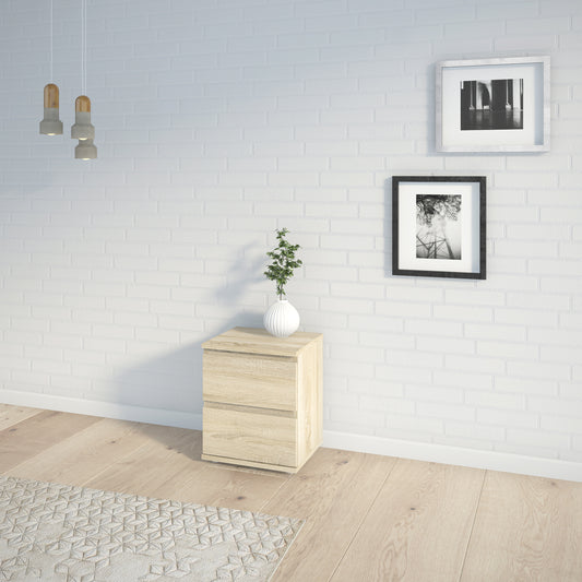 North Bedside 2 Drawer in Oak